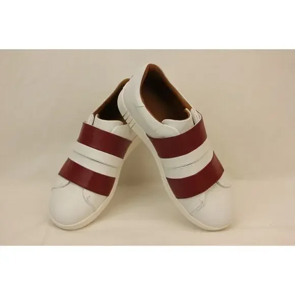 NIB BALLY WILLET WHITE RED LEATHER LOGO SWISS SNEAKERS 12 US 45 ITALY